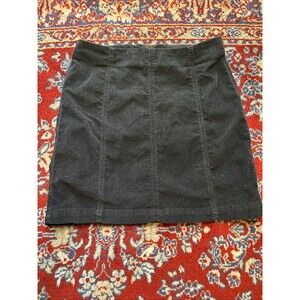 Free People Skirt Womens Size 4 Black Corduroy Mini Zipper Closure Boho Style